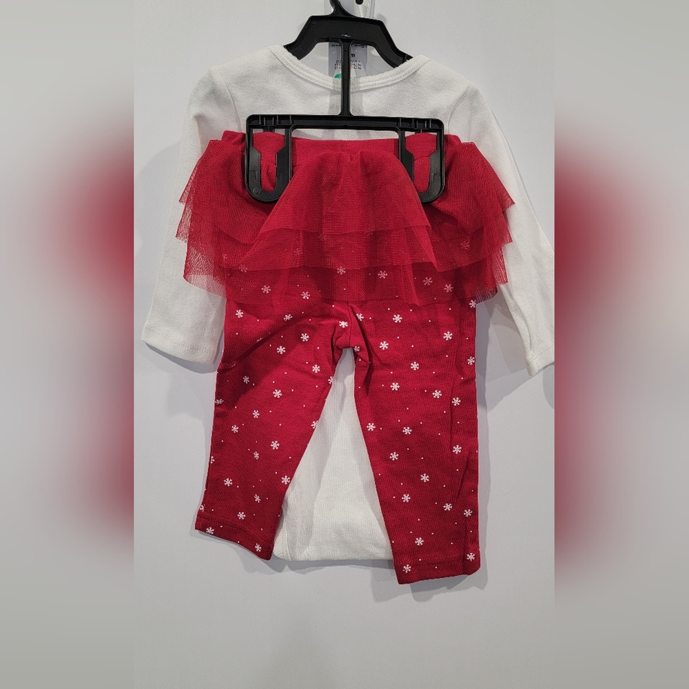Carter's Red and White Snowflake Baby Outfit - Picture 4 of 8
